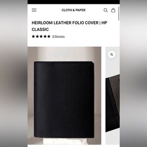 Cloth & Paper Black Leather Folio Cover